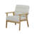 Modern Scandinavian Armchair, Solid Wood Frame Light Natural Finish, Breathable Linen-Blend Upholstery, Multi-Functional Accent Dining Chair & Office Chair for Living Room Bedroom Reading Nook-877350966