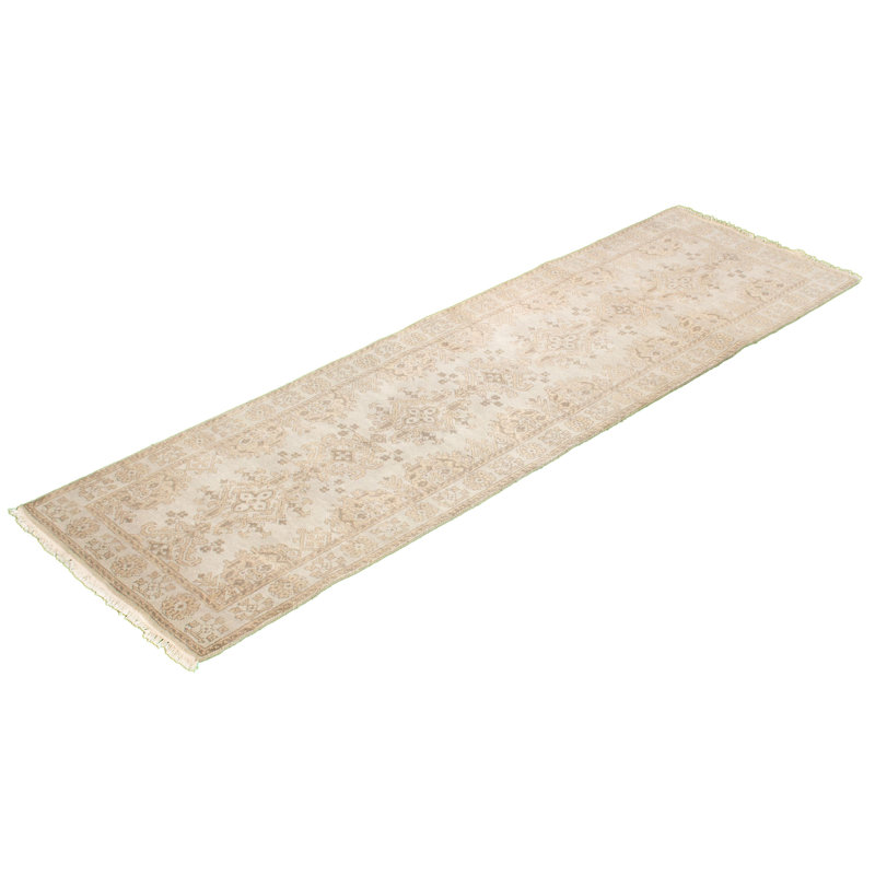 Tapis de couloir en laine noué à la main de conception unique noué à la main New Age 2 pi 10 po X 9 pi 2 po Tapis décoratif kaki