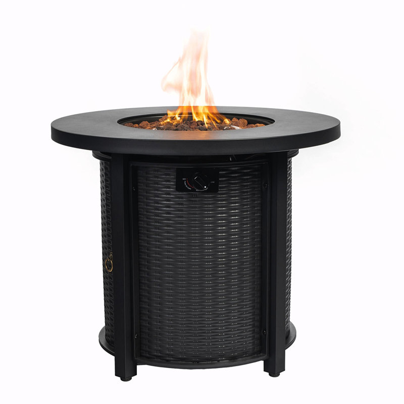 Adriaunna Circle Steel Propane Smokeless Fire Pit Table