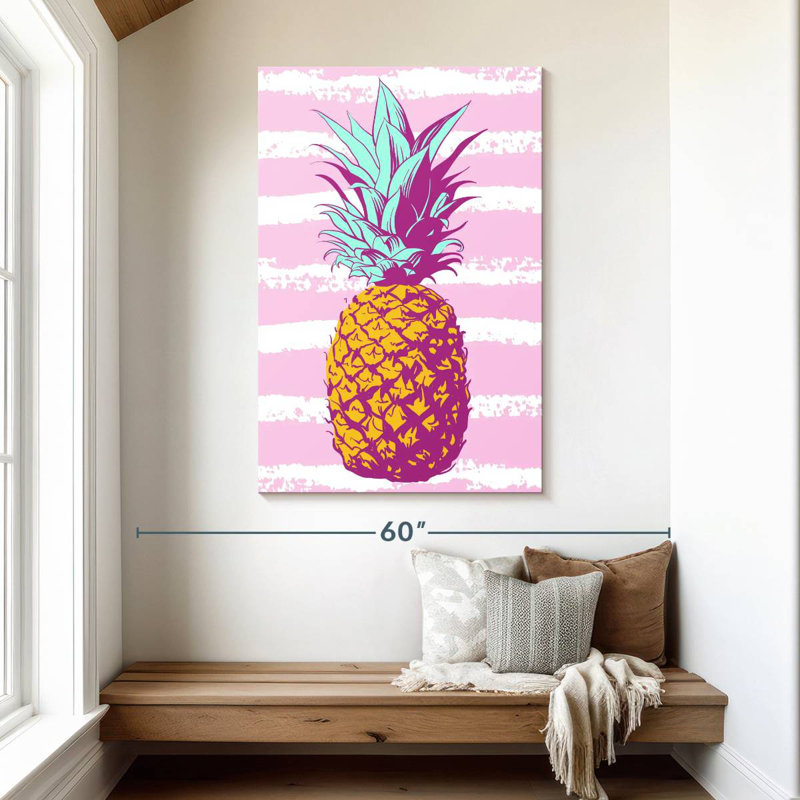 Yarlin Pastel Stripes Pineapple, 48" H x 32" W