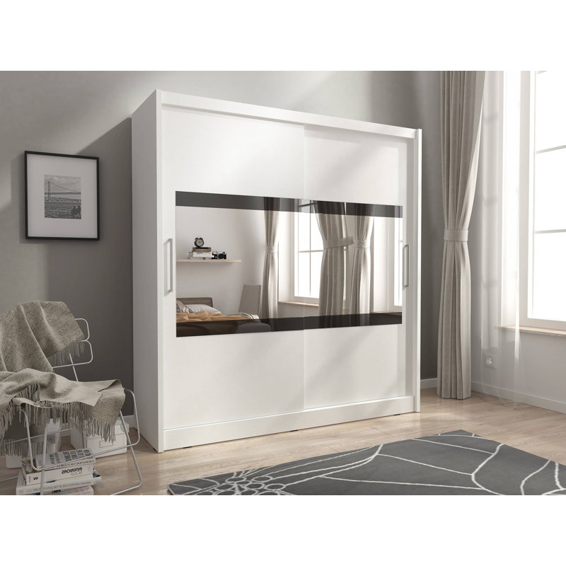 Dahabo 2 Door Solid + Manufactured Wood Wardrobe, White