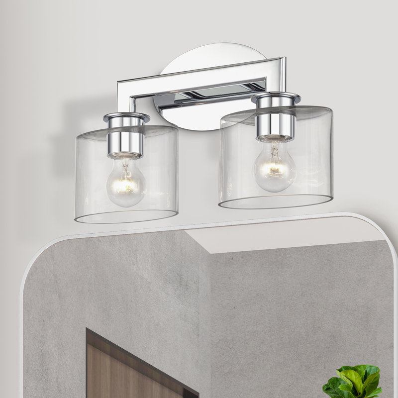 Très grande applique pour meuble-lavabo en chrome poli 5 lumières avec verre soufflé à la bouche, Chrome poli, 2