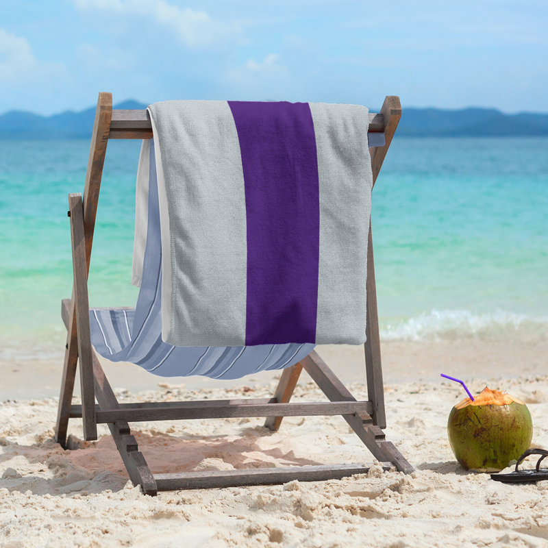 Colorado Lightweight Beach Towel, Silver/Purple/Silver, Microfiber
