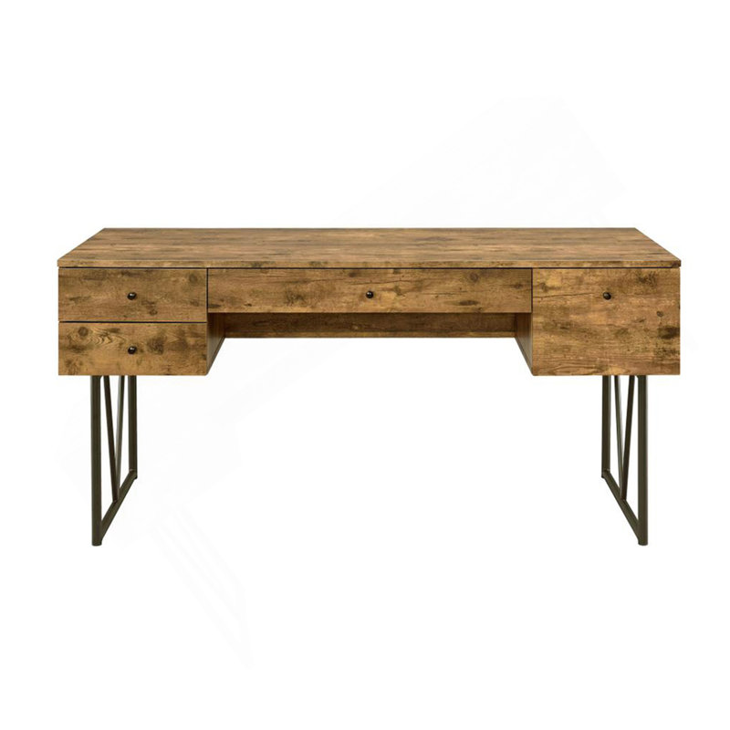 4-Drawer Writing Desk In Antique Nutmeg , Brown