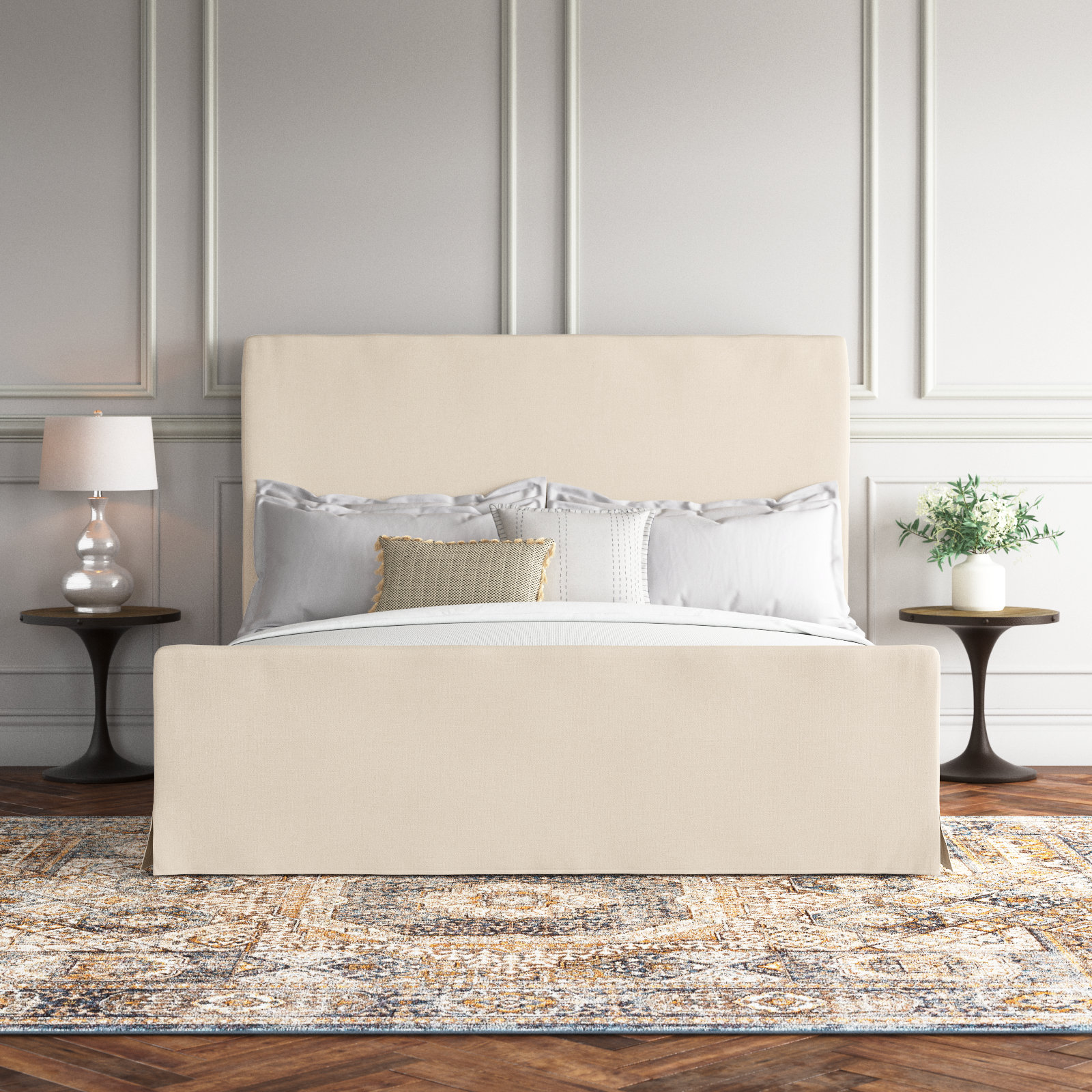 Zoni Upholstered Bed, King, Brussels Natural