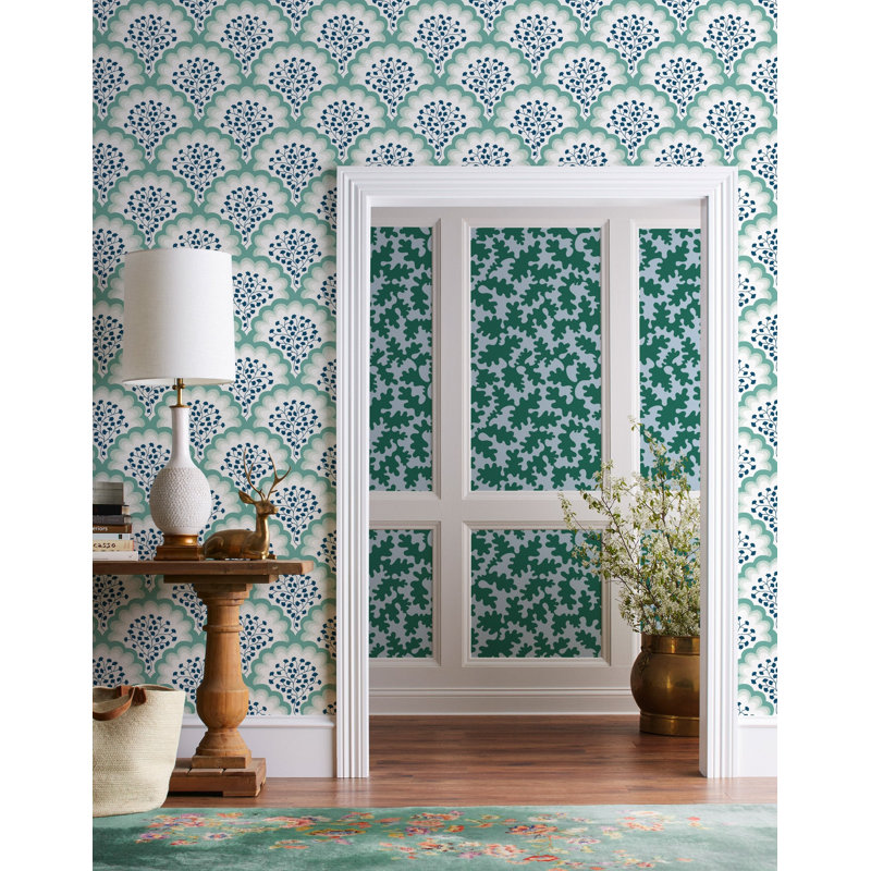 Angelina Wallpaper | Traditional / Roll - 27" x 30', Laurel