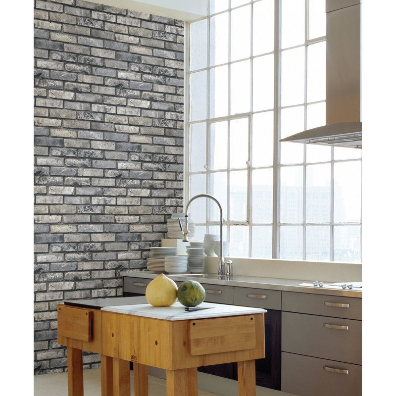 Rouleau de papier peint peint brique 33 pi x 20,5 po Iolan