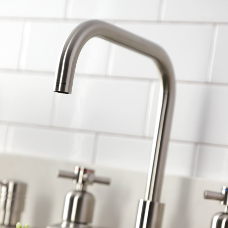 Kingston Brass Concord Two-Handle 2-Hole 8" Centerset Kitchen Faucet, Brushed Nickel