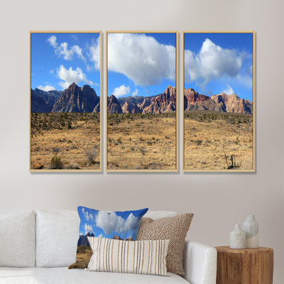 «Red Rock Canyon Landscape», ensemble d'art mural sur toile encadré paysage