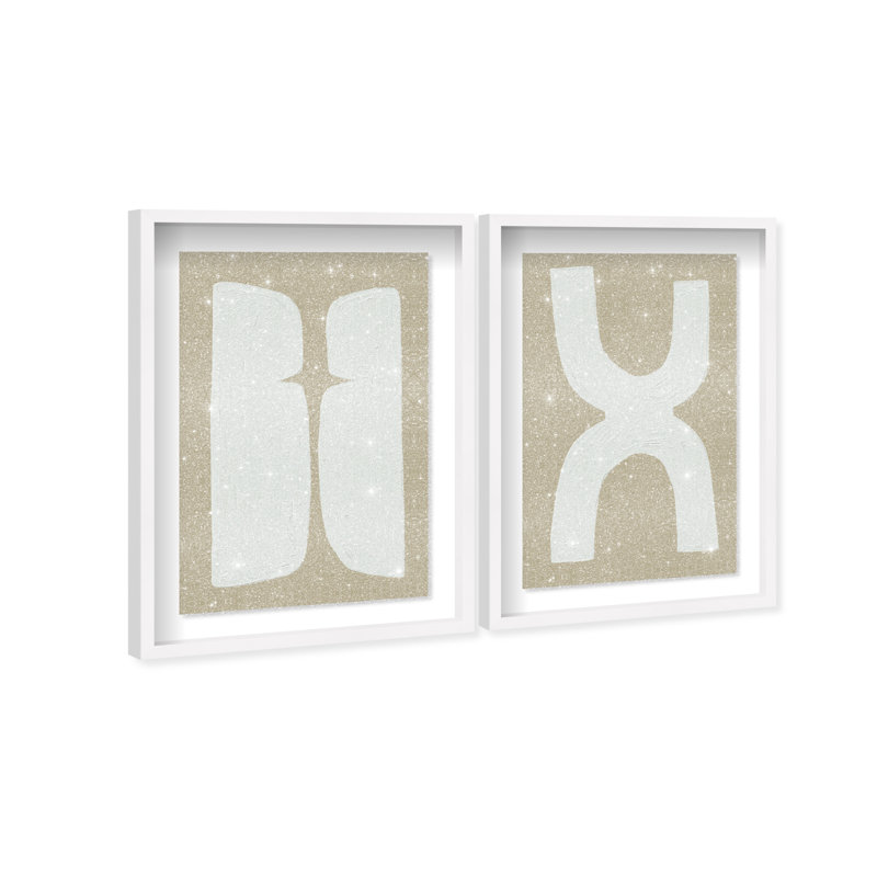 Opposite Lovers Set Set by Oliver Gal, 17.5"H x 25.5"W, White Shadowbox