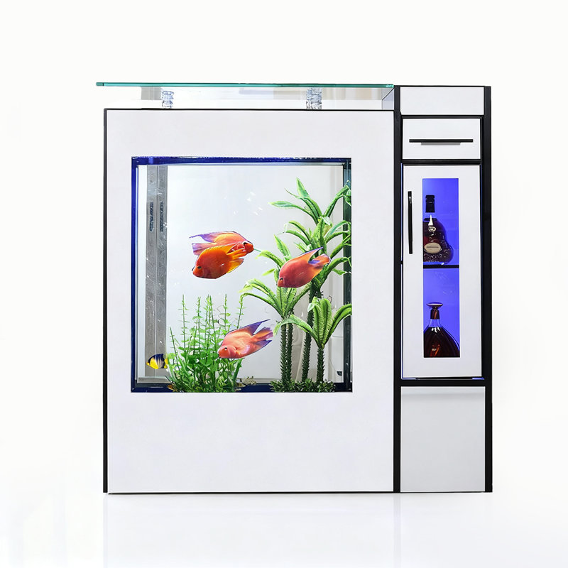 Réservoir d'aquarium avec écran de contrôle intelligent, Blanc