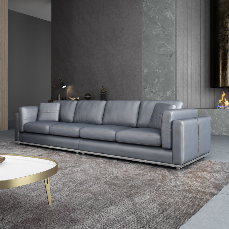 Picasso Sofa, Gray Genuine Leather