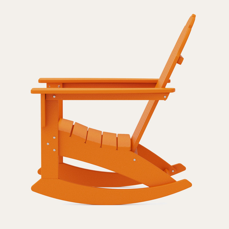 POLYWOOD Vineyard Adirondack Rocking Chair, Tangerine