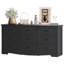 Commode de rangement à 63 tiroirs de 63 po de largeur, commode extra large en MDF avec poignées en métal, conception anti-basculement, console multimédia robuste et organisateur de vestibule-1343356063