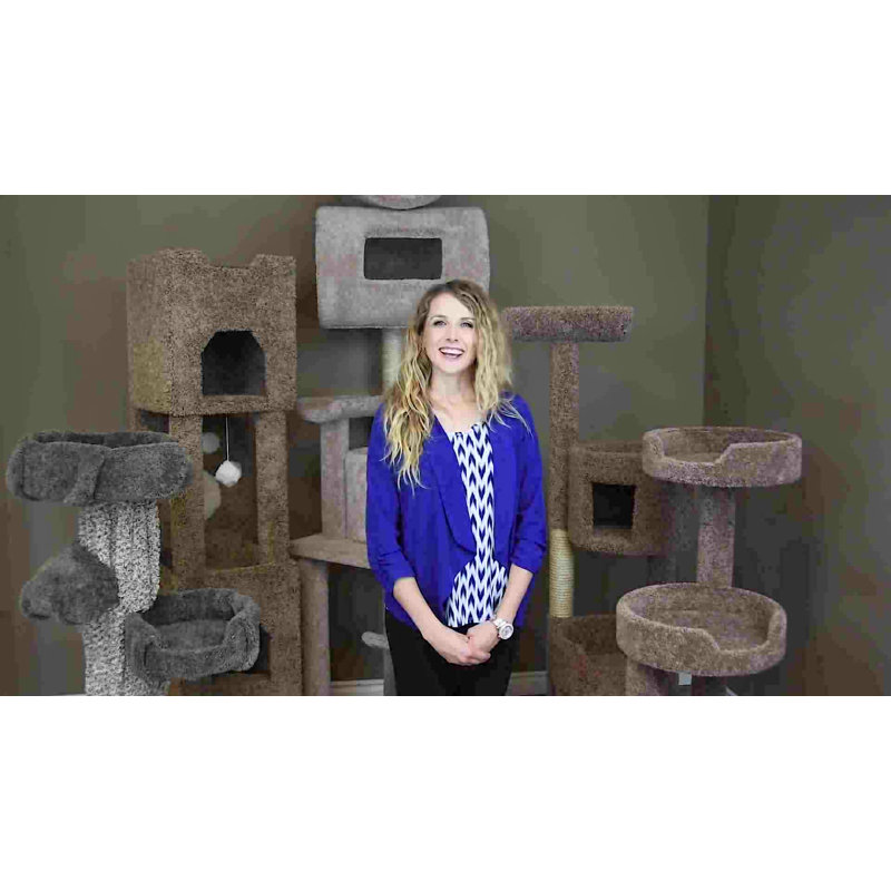 Gray Sisal and Carpet Outdoor Cat House with Perch