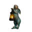 Statue de lapin à énergie solaire avec lanterne - lumière de décoration de jardin extérieure, veilleuse mignonne en forme d'animal pour la cour
