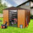 8Ft X 10Ft Outdoor Metal Shed, Coffee - Galvanized Construction, Punched Vents, Padlockable Sliding Door, Easy Assembly Manual Shed With Firm Foundation Iron Vents For Air Exchange, Simple-123403588-123403591