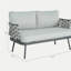 Causeuse et table en acier Mariano, gris-1260514467