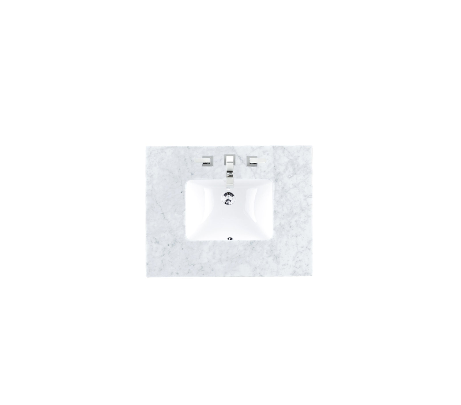 Calisto 30" Single Bathroom Vanity, Bright White, Carrara White, 8" Widespread
