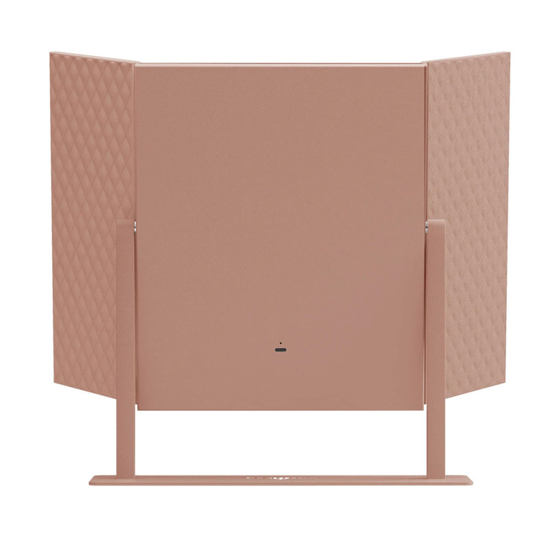 Miroir de coiffeuse à trois volets avec inclinaison à 360 degrés Ecka, Or rose