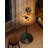 Bar Table, Round Cocktail Table with Multi-Coloured Lights and Glass Top, Large Steel Base