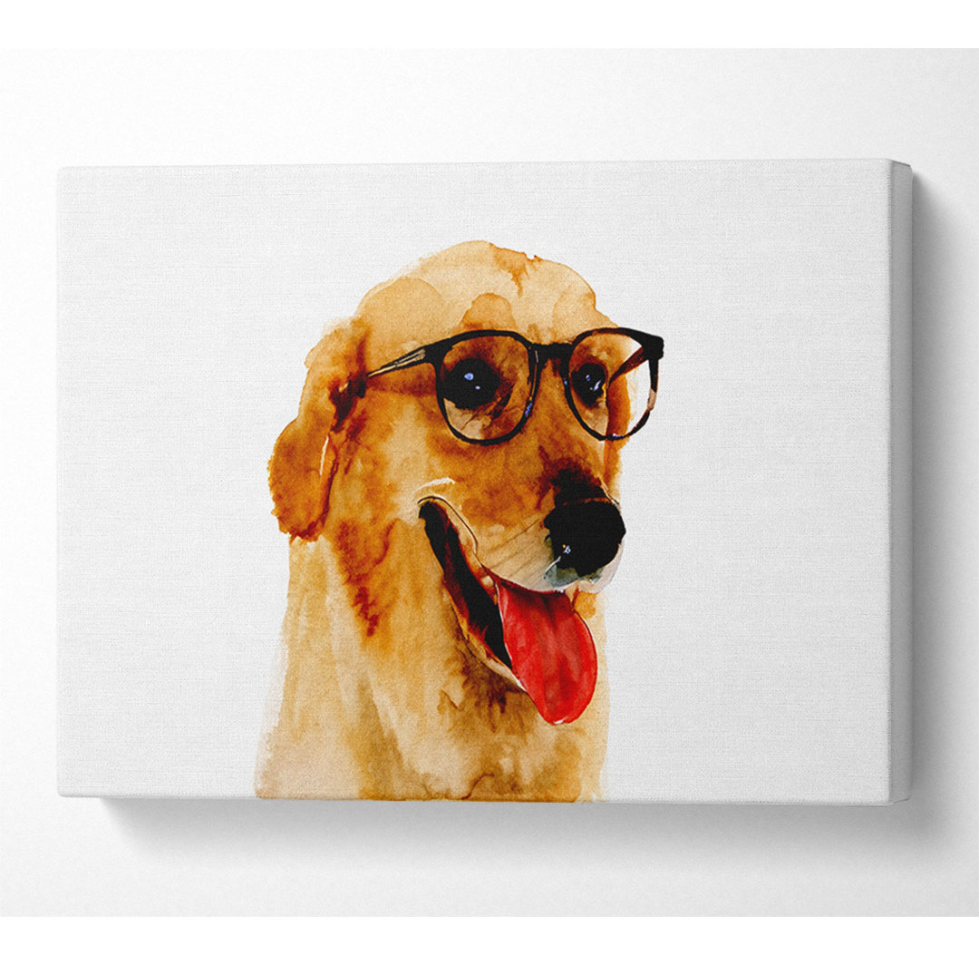 Golden Retriever Nerd - Kunstdrucke auf Leinwand - Wrapped Canvas