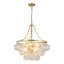 Lustre en or brossé 24 po avec verre transparent Aahil Aahil-1193928522-1193928523