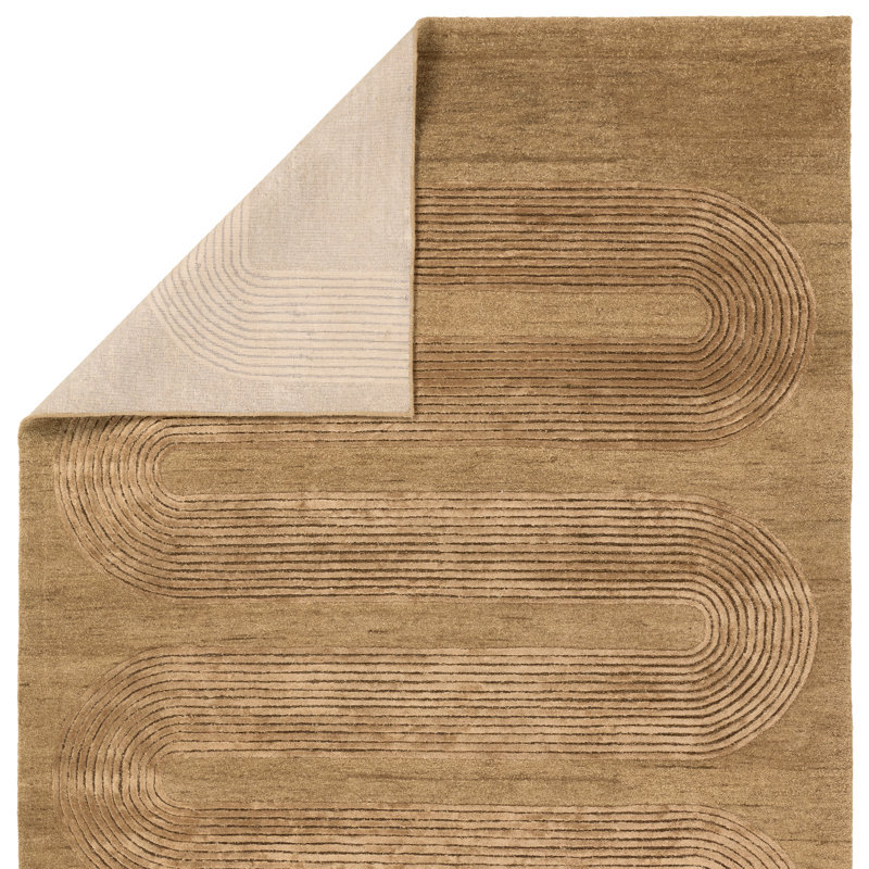 Tapis brun fait à la main Collman Jalore ICO19, Rectangle 9 pi x 12 pi