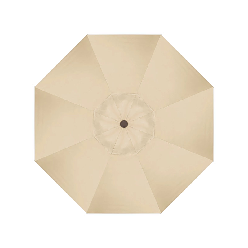Parasol de marché 7,5', Performance beige antique, Oléfine, Noir
