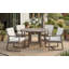 Ensemble 5 pièces de table de patio et chaises d'extérieur avec trou de parasol pour patio, jardin et jardin-130477908