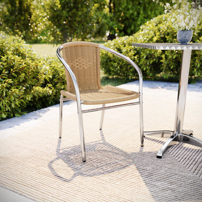 Chaise empilable en aluminium et rotin pour restaurant Calumet