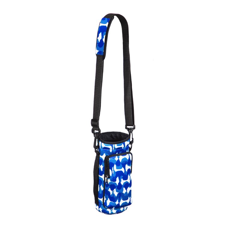 LARGE Water Bottle Carrier Neoprene Holder with Adjustable Padded