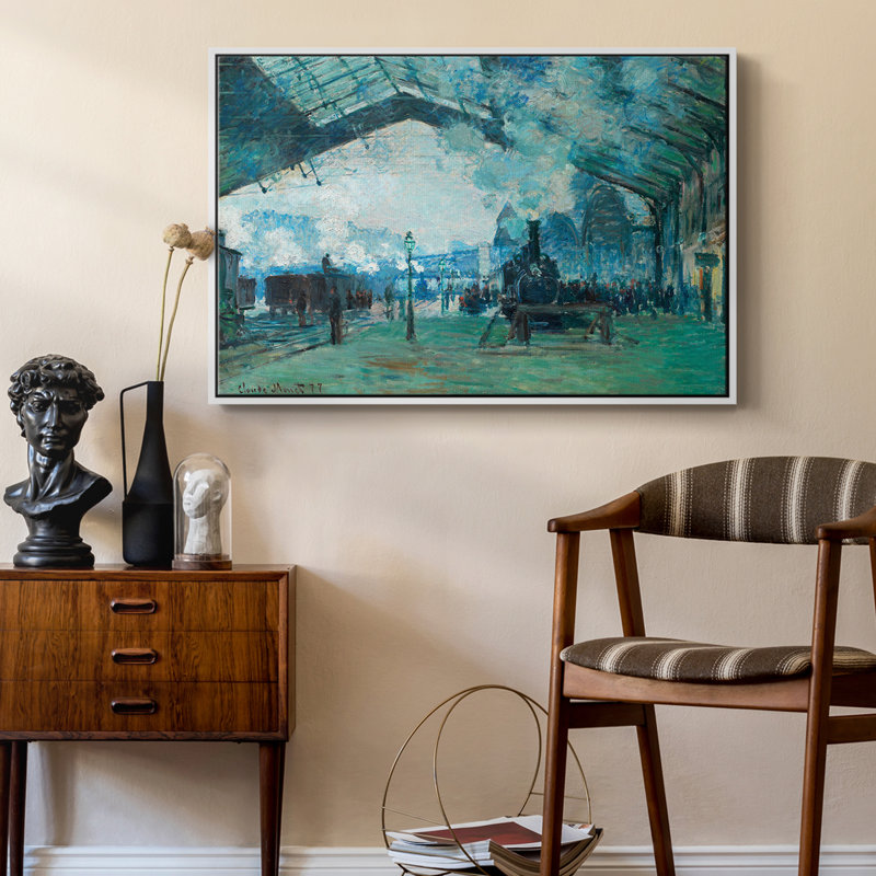 Paysage rétro -DCCDXIV, Toile encadrée flottée blanche, H 25 po x l 37 po x P 2 po