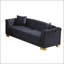 Canapé Chesterfield classique 84 po en velours 3 places avec têtes de clous dorées-132516593