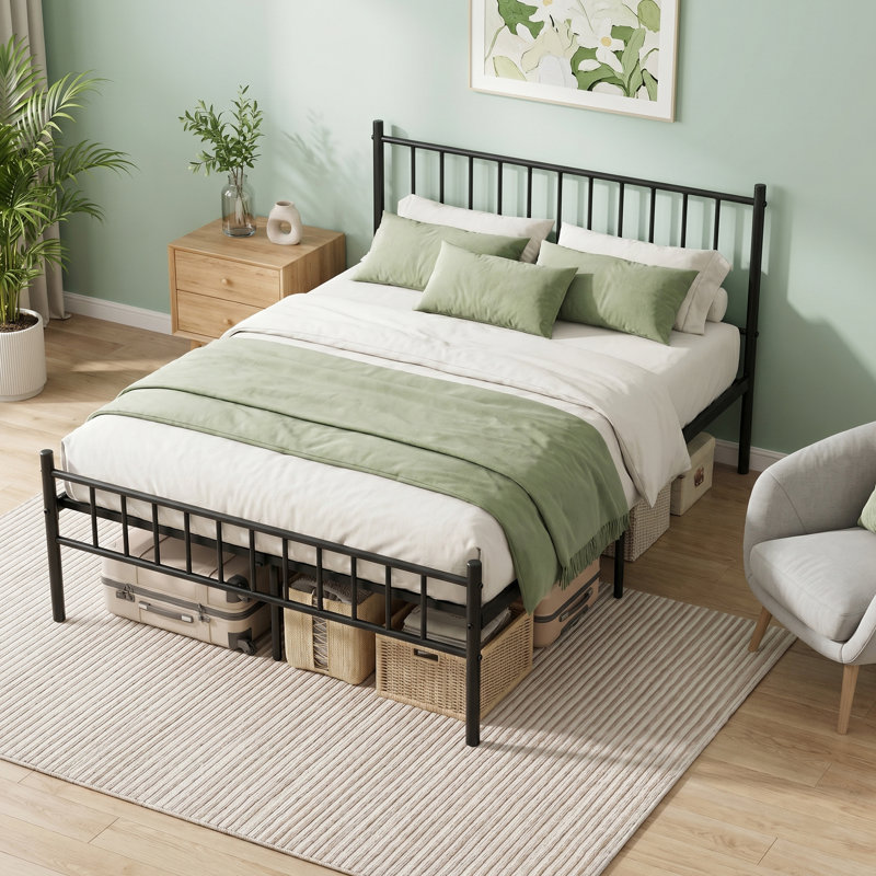 Aurora-Leigh Small Double (4') Open-Frame Bed, Black