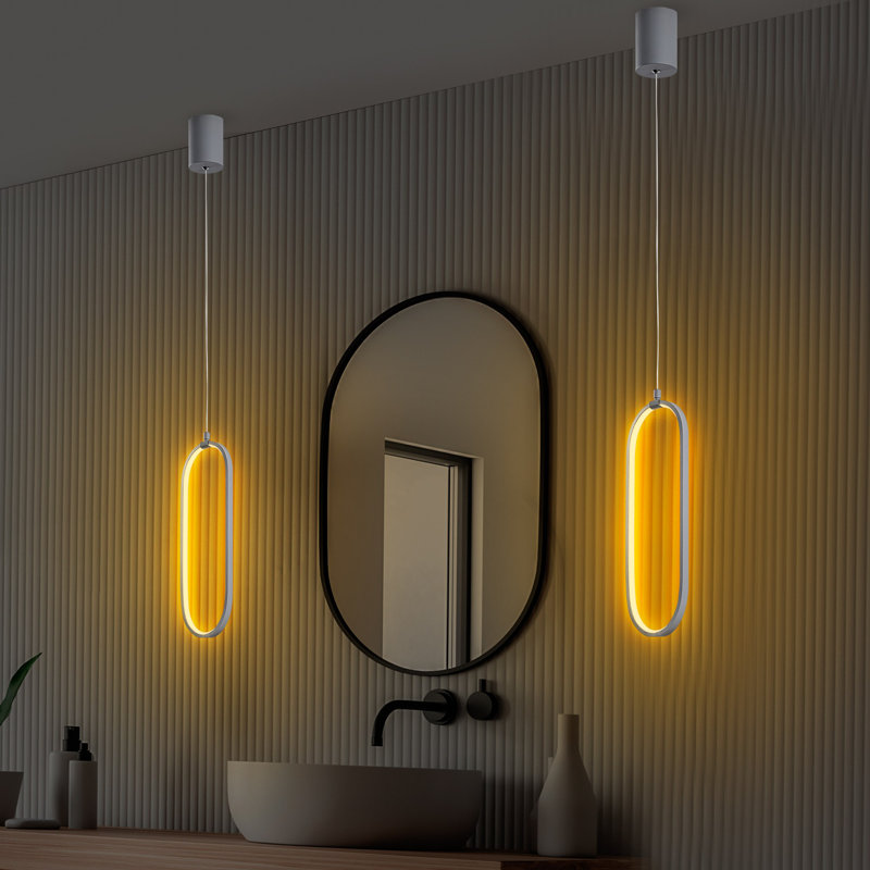 Elegant Grey Chandelier, Adjustable Height 23.6 - 43.3 Inches | Metal Body with Base Plate 2.8 Inches | SMD LED 16W 3000K | Modern Lighting Fixture for Living Room, Dining Room & Entryway | Stylish & Functional Design