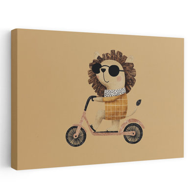 «Hipster lion on scooter»