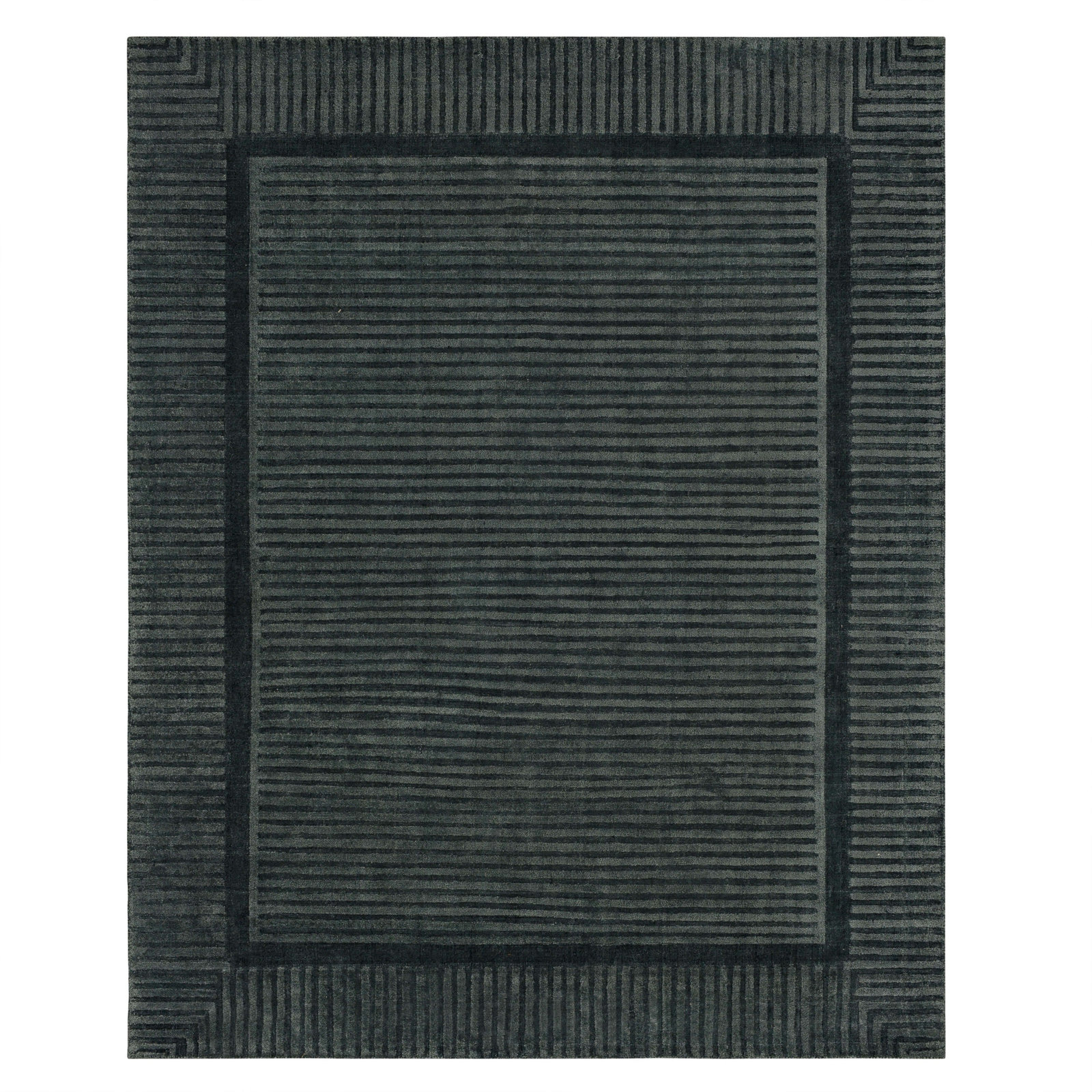 Terra Firma Rayon Viscose Moss Rug, Rectangle 4' x 6', Twilight 