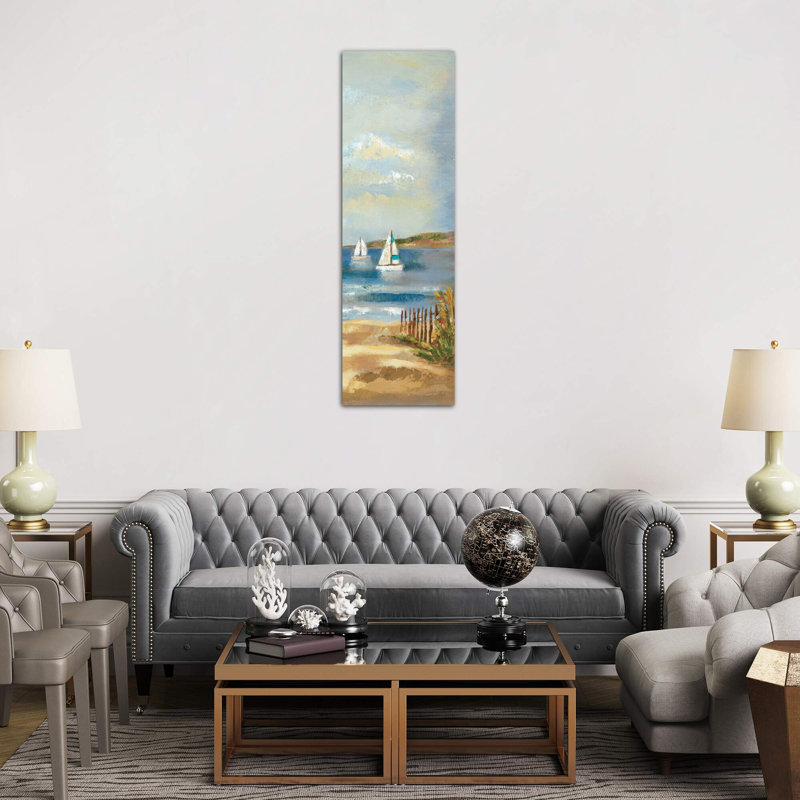 Sunny Beach Panel Ii by Wild Apple Portfolio - Wrapped Canvas Panoramic Painting, 30.48 cm H x 91.44 cm W x 1.91 cm D