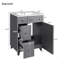 24" Bathroom Vanity Cabinet With Ceramic Sink, 2 Drawers, 1 Soft-Close Door-1238343380