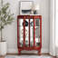 Vitrine 2 portes avec portes en verre trempé, panneau arrière en miroir