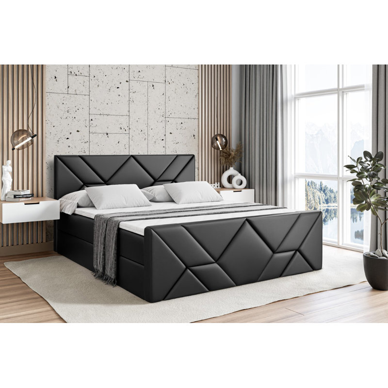 Bed, Black, 140 x 200cm
