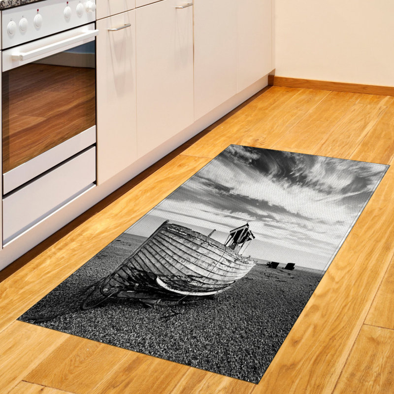 Gray High Density Long Fiber Poly Threads Decorative Area Rug Carpet, Rectangle 2'7" x 5'