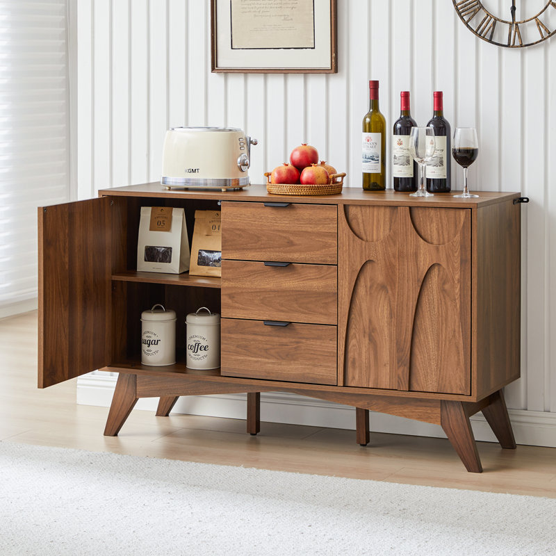 47"Sideboard with 3 Drawer, Brown