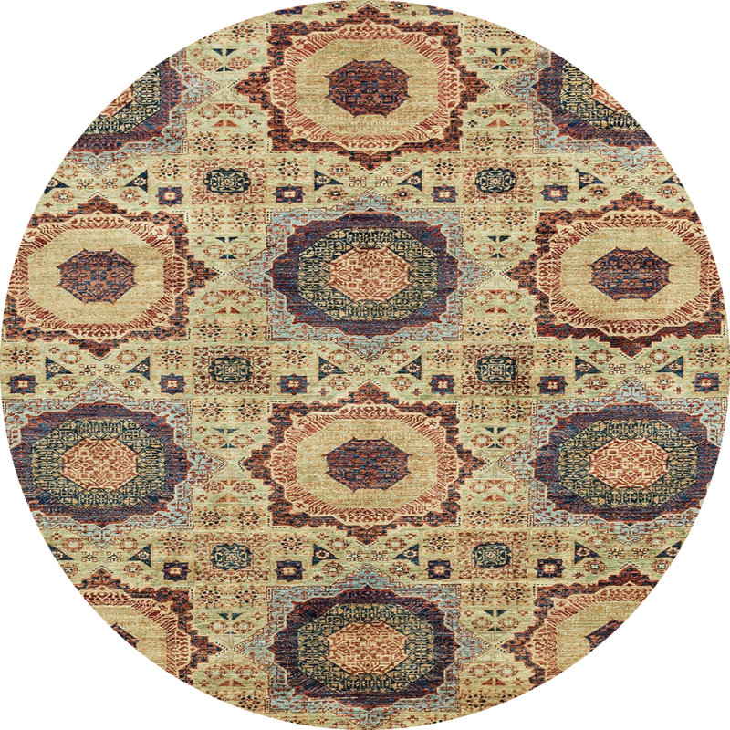 Abstract Indoor Rug, Round 8'