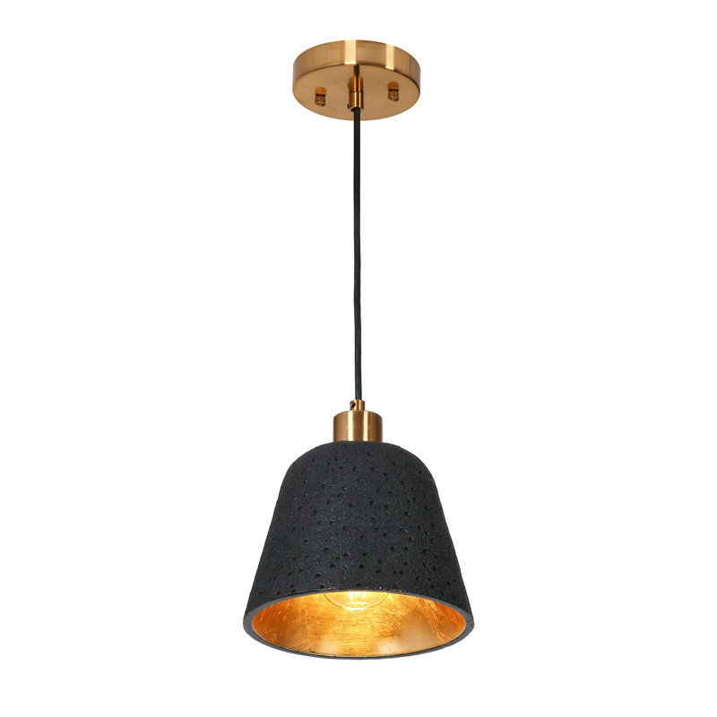 Luminaire suspendu industriel moderne 1 lumière noir
