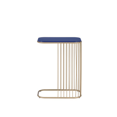Table d'appoint bleue et dorée avec utilitaire polyvalent