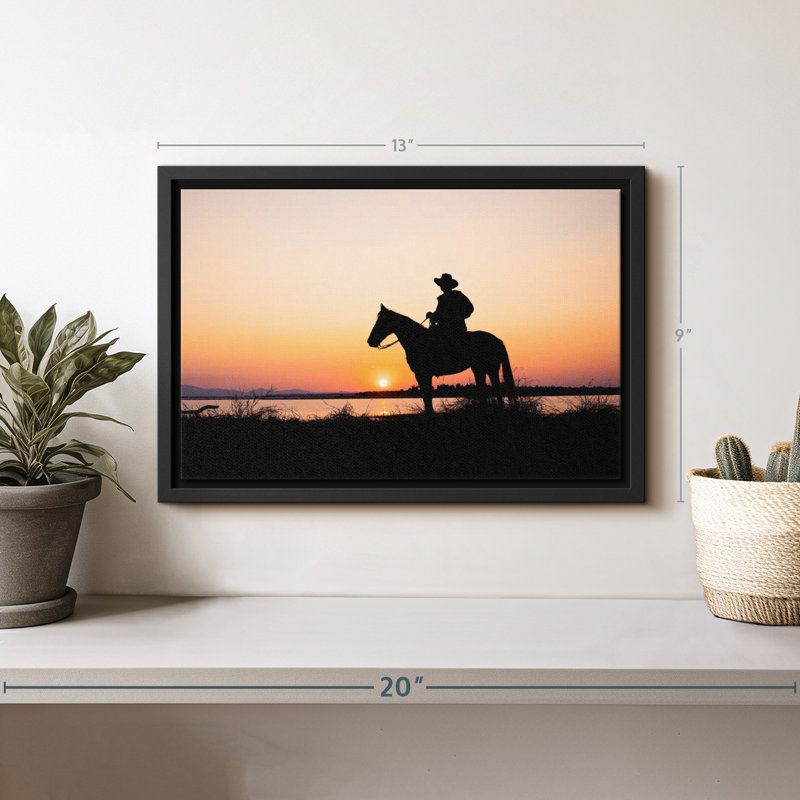 " Cowboy Silhouette Wall Art ", 9" H x 13" W