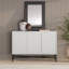 Buffet 48 "cannelé avec tablettes réglables et gestion des câbles - Armoire de rangement scandinave blanche pour salle à manger ou salon | Ceeva-177002520