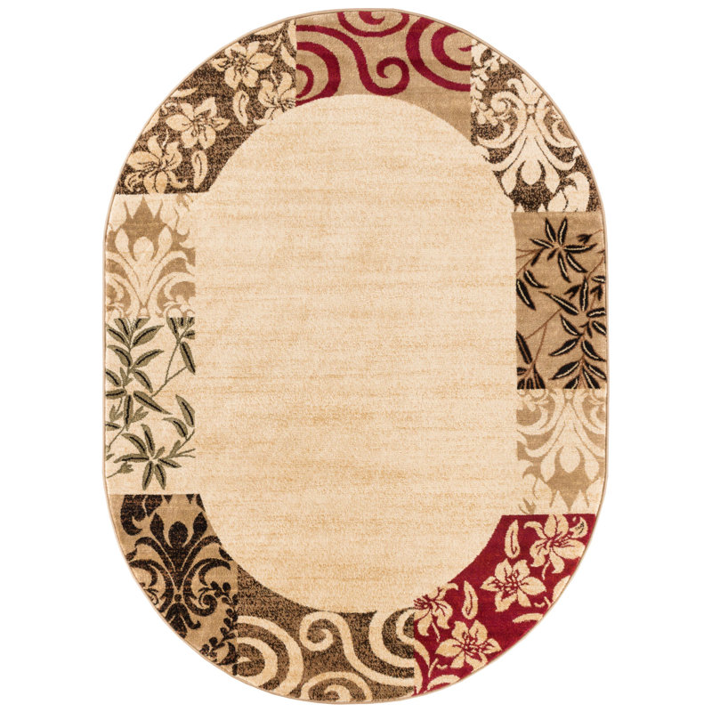 Astor Patchwork Area Rug, Oval 160 x 210cm